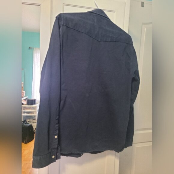 Jack and Jones Dark Navy Blue Button Down Pocket Long Sleeve Shirt Medium - Picture 10 of 12
